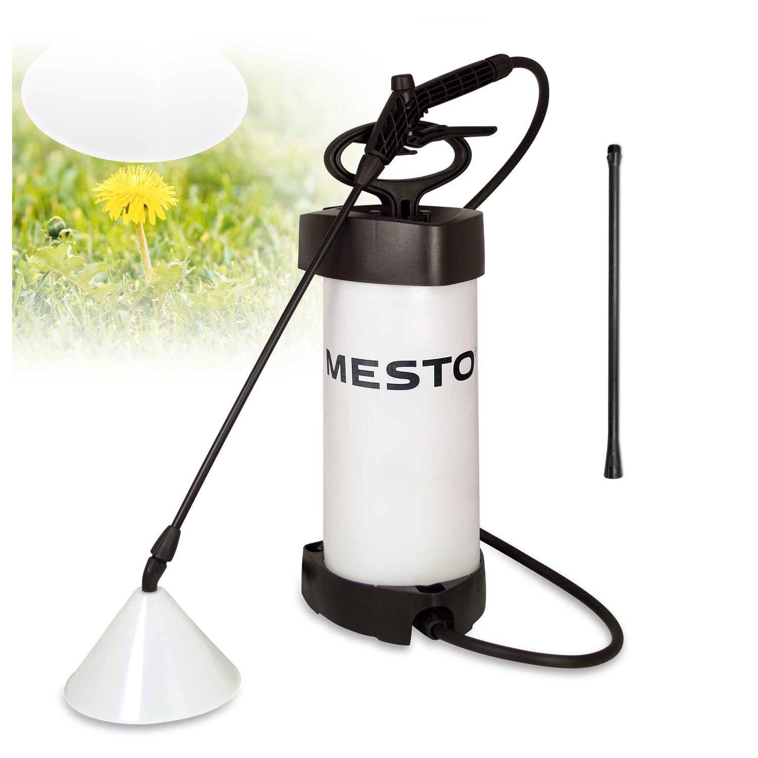 MESTO Flori Organic Pulvérisateur à pression 5 l avec tube d'extension MESTO de 45 cm | Pulvérisateur 3 bar | Vaporisateur de jardin | Vaporisateur à pompe pour la protection des plantes à acide