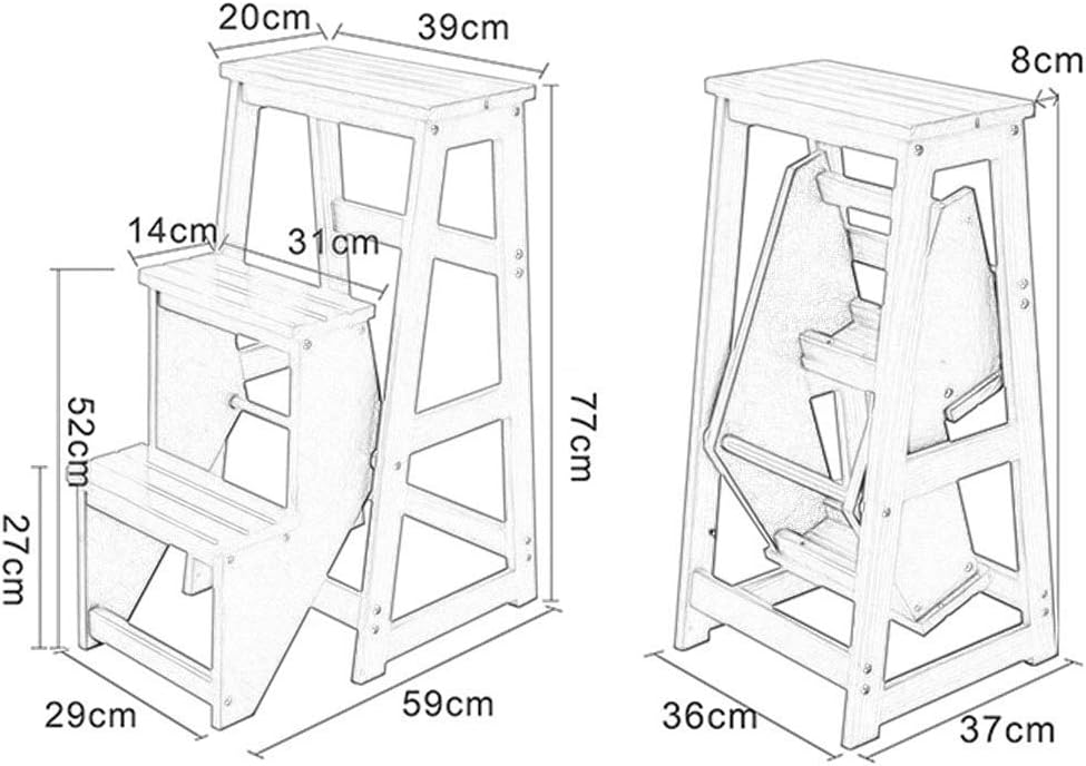 Indoor Climbing Stool,Folding Portable Ladder Step Stool Strong and Durable Solid Wood Wooden High Stool Change Shoe Bench Bathroom Stool Low Stool Fashion Portable Flower Rack Sim