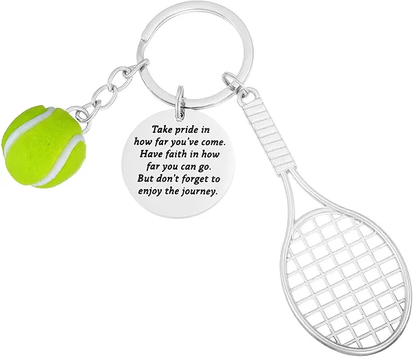 Kivosliviz Tennis Keychain for Men Women Tennis Team Gifts Tennis Ball Keychain