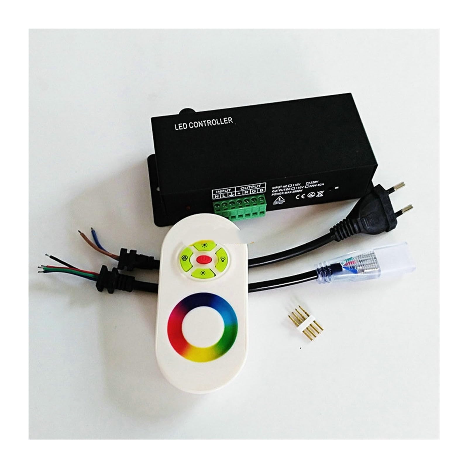 Variateur tactile RGB 220V avec contrôleur haute puissance et télécommande pour bande LED