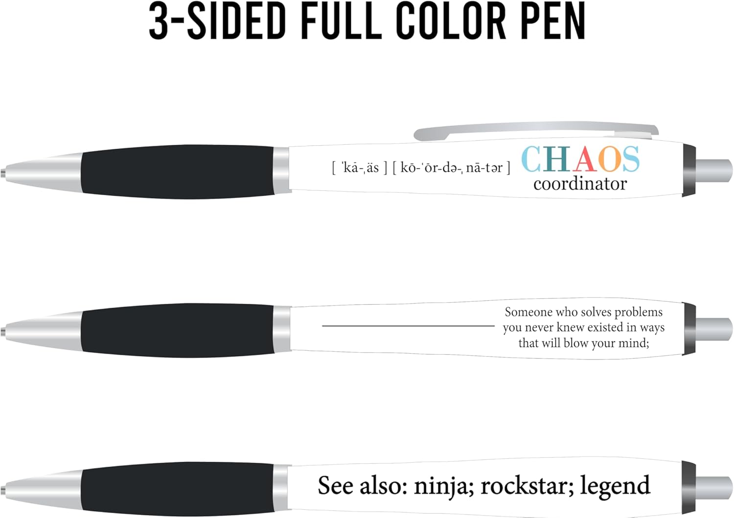 ANINKABOVE Chaos Coordinator Gifts - Funny Manager Pen 5 Pack – Snarky Ballpoint Pens– Sarcastic Office Gift for Manager – Motivational Pen Set - Image 5