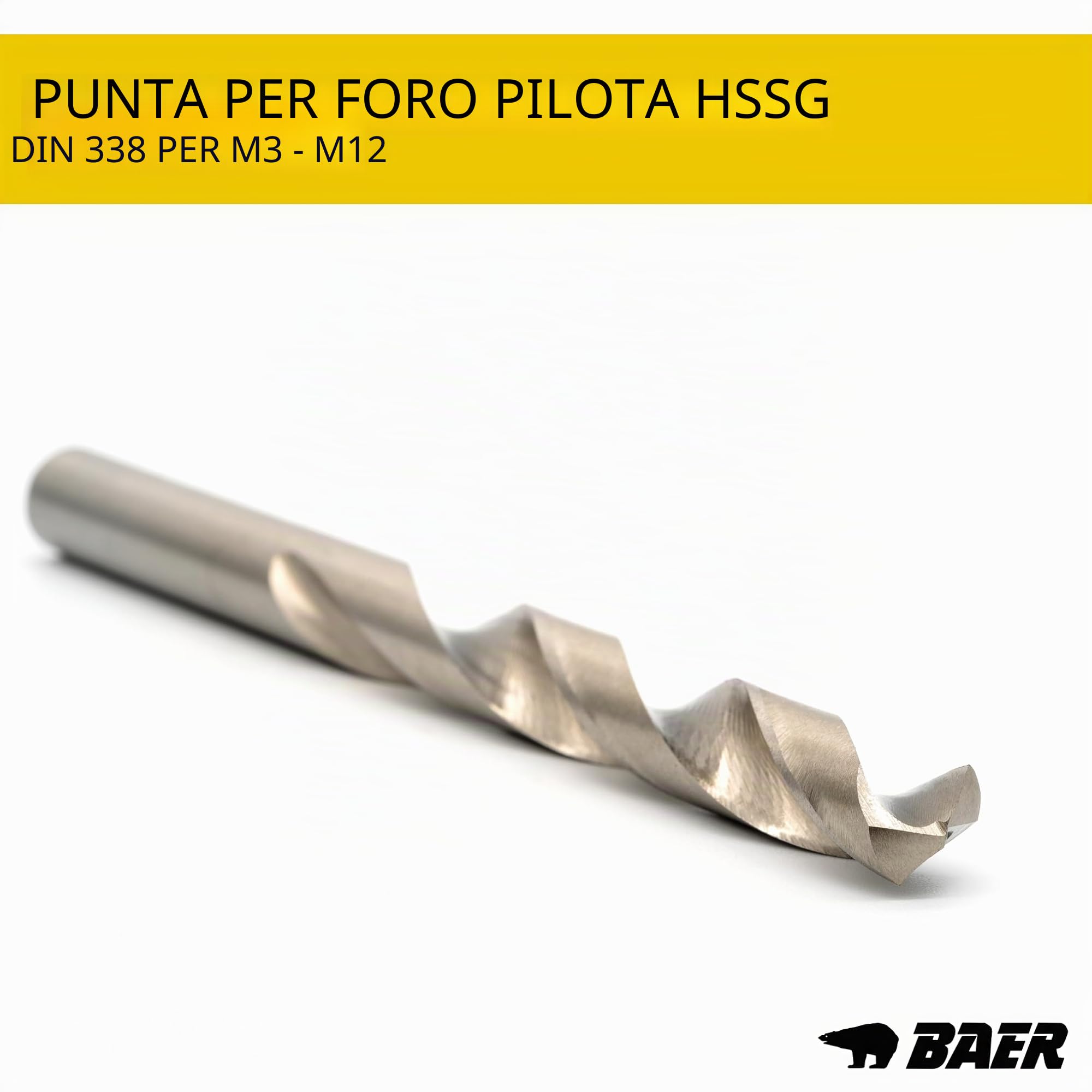 BAER Set HSSG: punta per filettatura a macchina, foro passante, foratura centrale: M 3 – M 12 – Set di maschi filettati.
