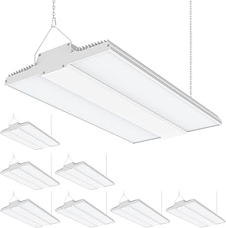 ADUB 8 Pack 200W LED High Bay Shop Light 30000LM, 1.63 FT LED Linear High Bay Light Dimmable 0-10V, 5000K Hanging Shop Light, UL DLC Listed Commercial Bay Light for Warehouse Factory Garage, 100-277V