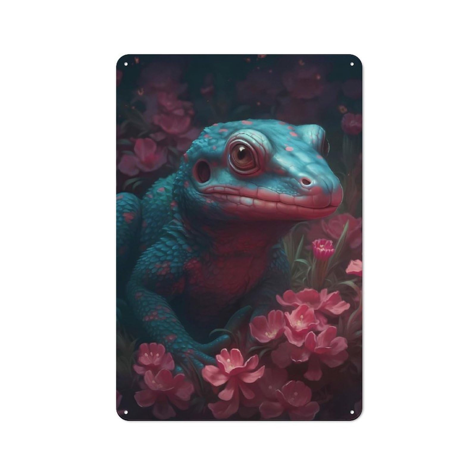Junmoney Salamander Imaginative Vintage Tin Sign 30X20cm With For Home Office Or Studio, For Home Office Decor Fans