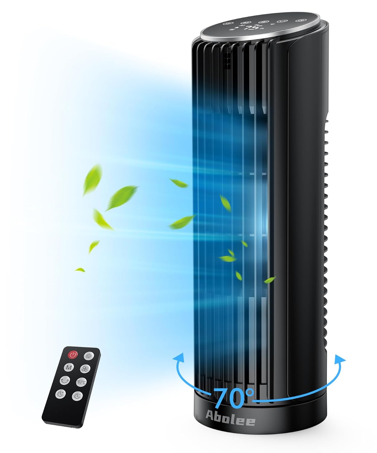 Abolee Tower Fan 23ft s Desk Fan with Remote 70 Oscillating Standing Table Fan with 4 Speeds 4