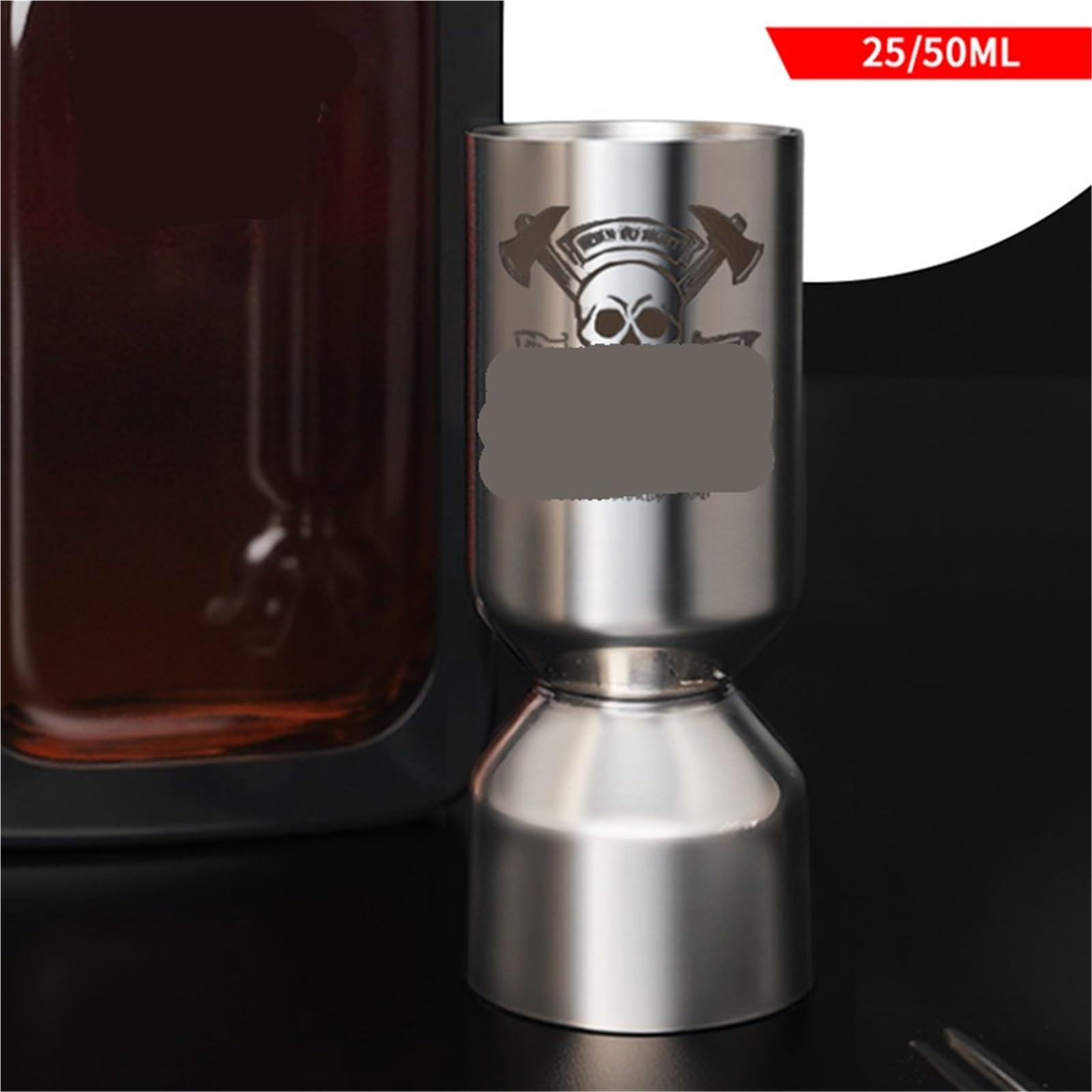 Cocktail Jigger 25/50 ml Edelstahl-Messbecher, Messbecher for Cocktails, Shots, Getränke, Spirituosen, gemischte Becher, Flüssigkeitsmessbecher(3PCS 25 50ml)