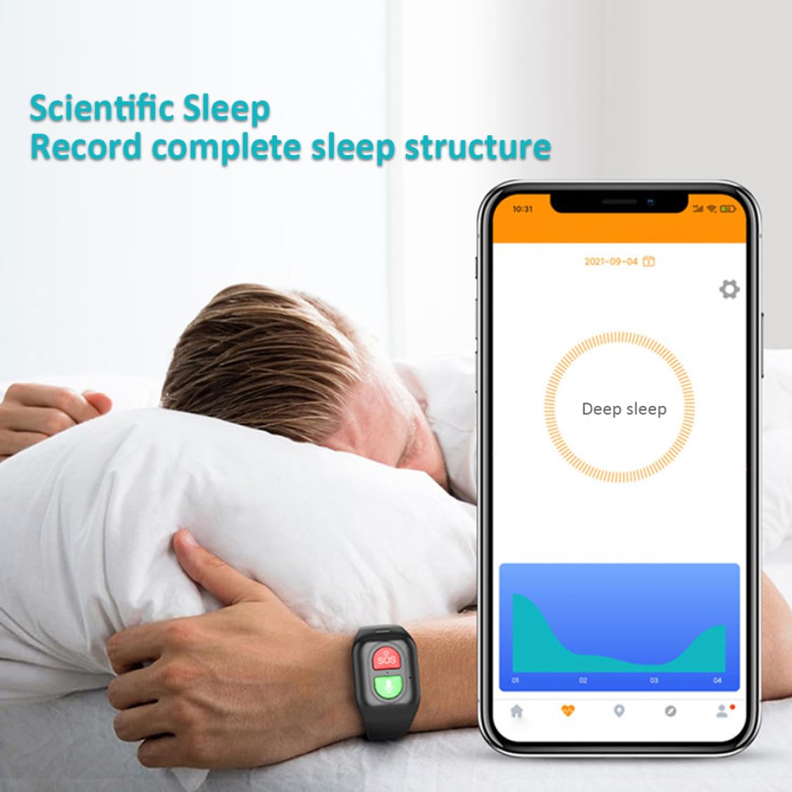 Montre GPS pour Personnes Âgées, Bracelet de Suivi 4G, Santé, Température, SOS, Localisateur de