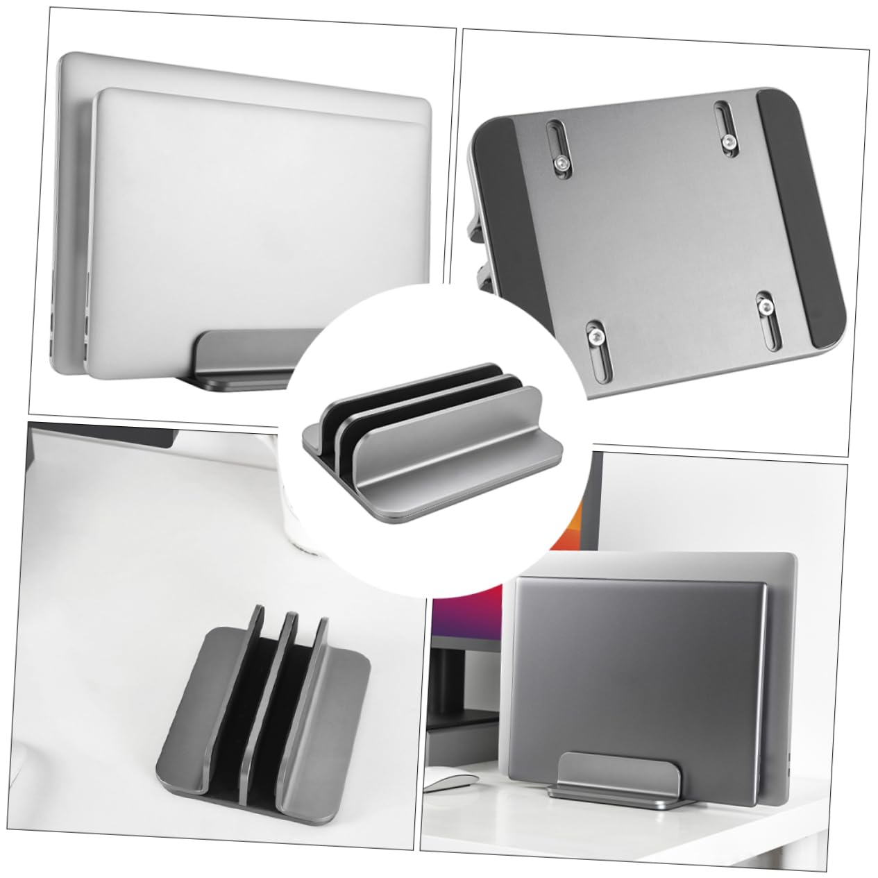 Gatuida Supporto Verticale Per Laptop Lega Di Alluminio Supporto Da Scrivania Leggero e Portatile Design Innovativo Per Raffreddamento e Salvaspazio