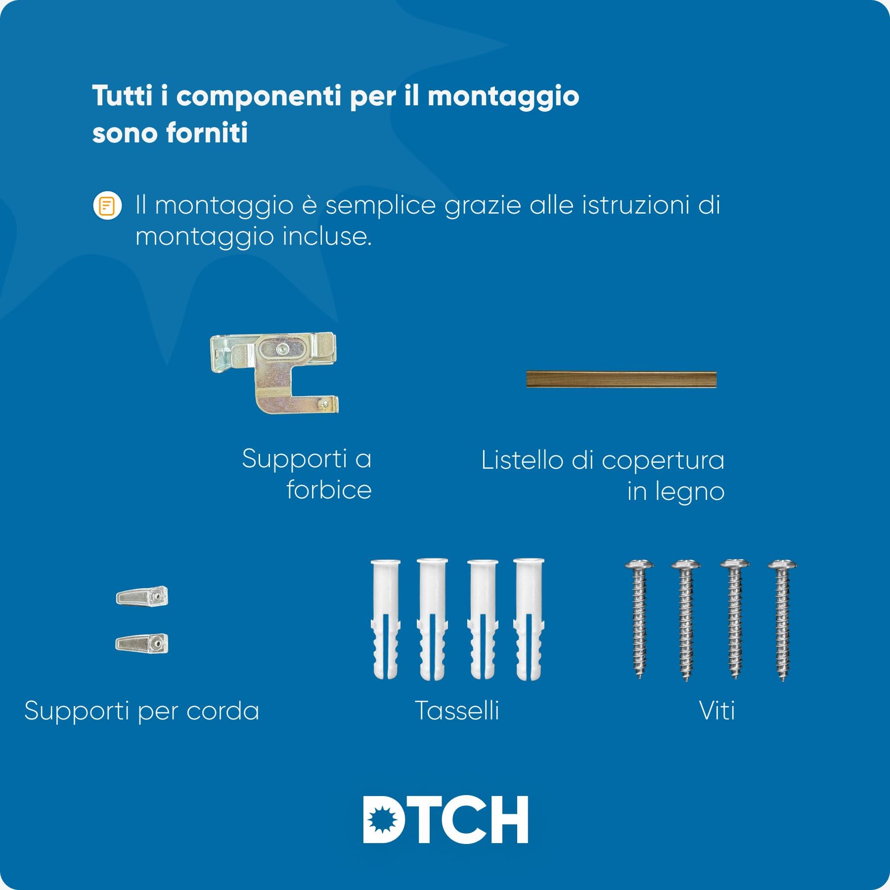 DTCH® Veneziana in legno per interni, naturale, 140 x 130 cm | Lamelle 50mm, legno sostenibile, protezione solare e visiva, regolazione luce, larghezze fino a 250 cm, sicurezza bambini