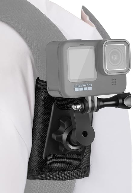 Taisioner Backpack Shoulder Mount Clamp Adjustable Clip Strap Compatible with GoPro AKASO Brave EK7000 DJI Action Insta360 Sport Camera for Climbing Walking Video Recording Accessories