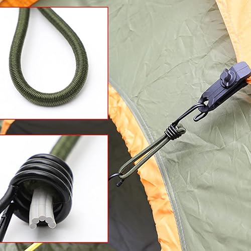 Miniatura 7 de BESPORTBLE 8 piezas de cordón elástico para tienda de campaña, gancho para cuerda de viento, hebilla de herramientas impermeable, accesorios de