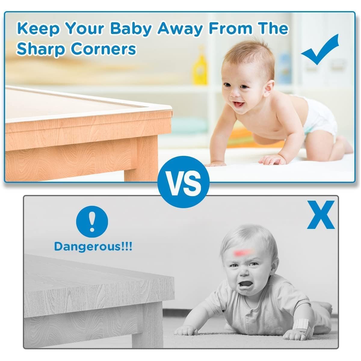 Qivela Baby Proofing Edge Protector Strip, Soft Silicone Child Proof Safety Bumper Cover for Furniture, Table, Desk, Crib, Gate, Bed, Wall (2-Meter) 4