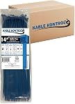 Kable Kontrol Metal Detectable Blue Zip Ties 100 Pcs 11 Inch, 50 Lbs Tensile Strength, Iron Infused Self-Locking Industrial Cable Ties