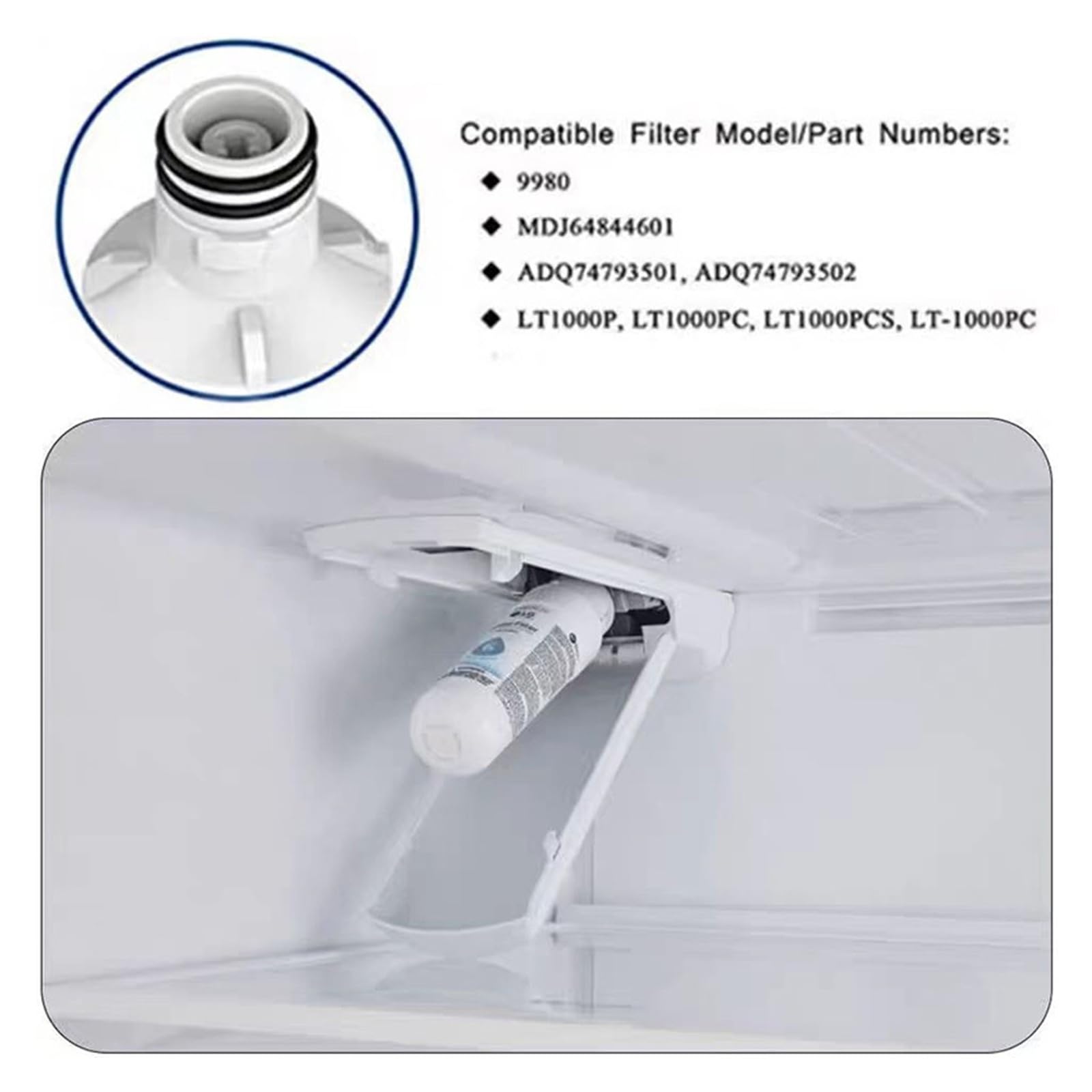 Accesorios For Filtros De Agua For Refrigeradores LG LT1000P. Compatible con ADQ74793501, ADQ74793502, MDJ64844601, AGF80300704 Y ADQ75795105.(3PCS)