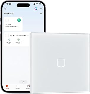 BSEEDLIFE Smart WiFi Light Switch,Intelligent Touch Wall Switch for Smart Home,Compatible with Alexa,Google Home(Via Tuya/…