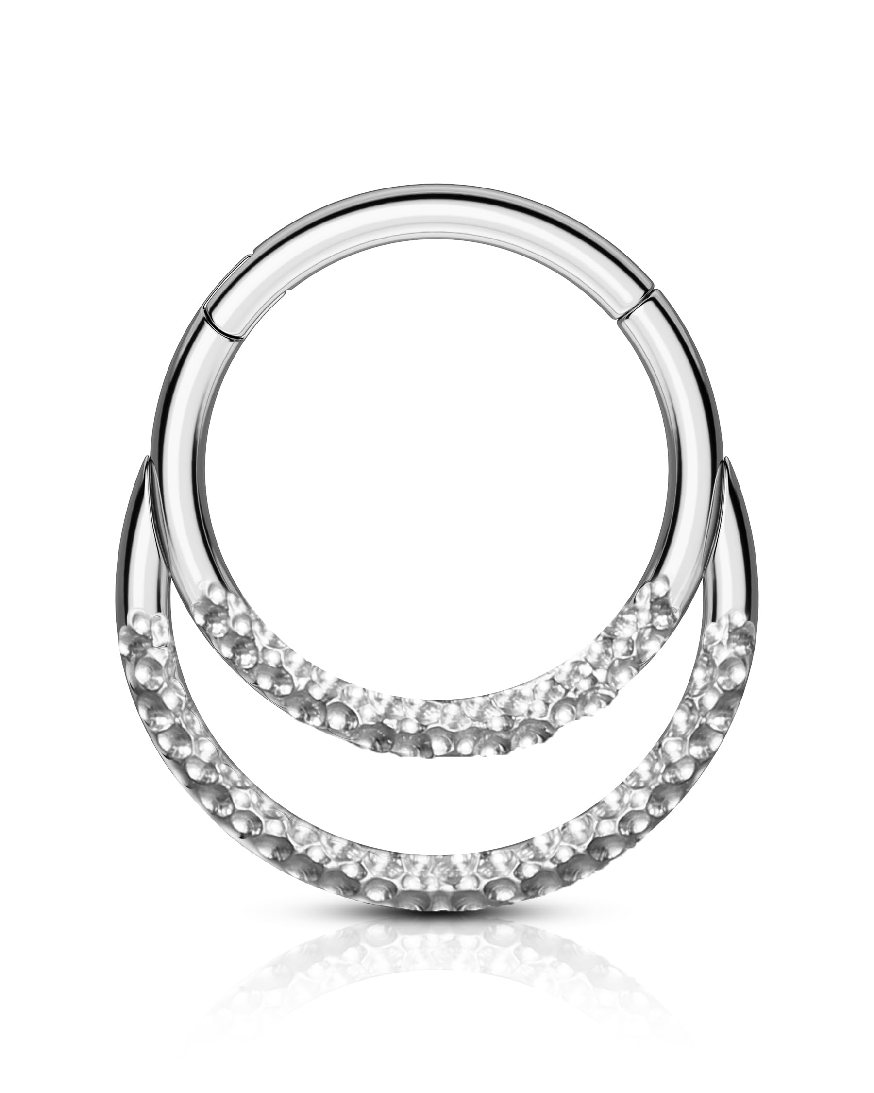 COCHARM Beaten Septum Rings 16G Septum Jewelry Unique Helix Daith Rook Earrings Surgical Steel Daith Piercing Jewelry