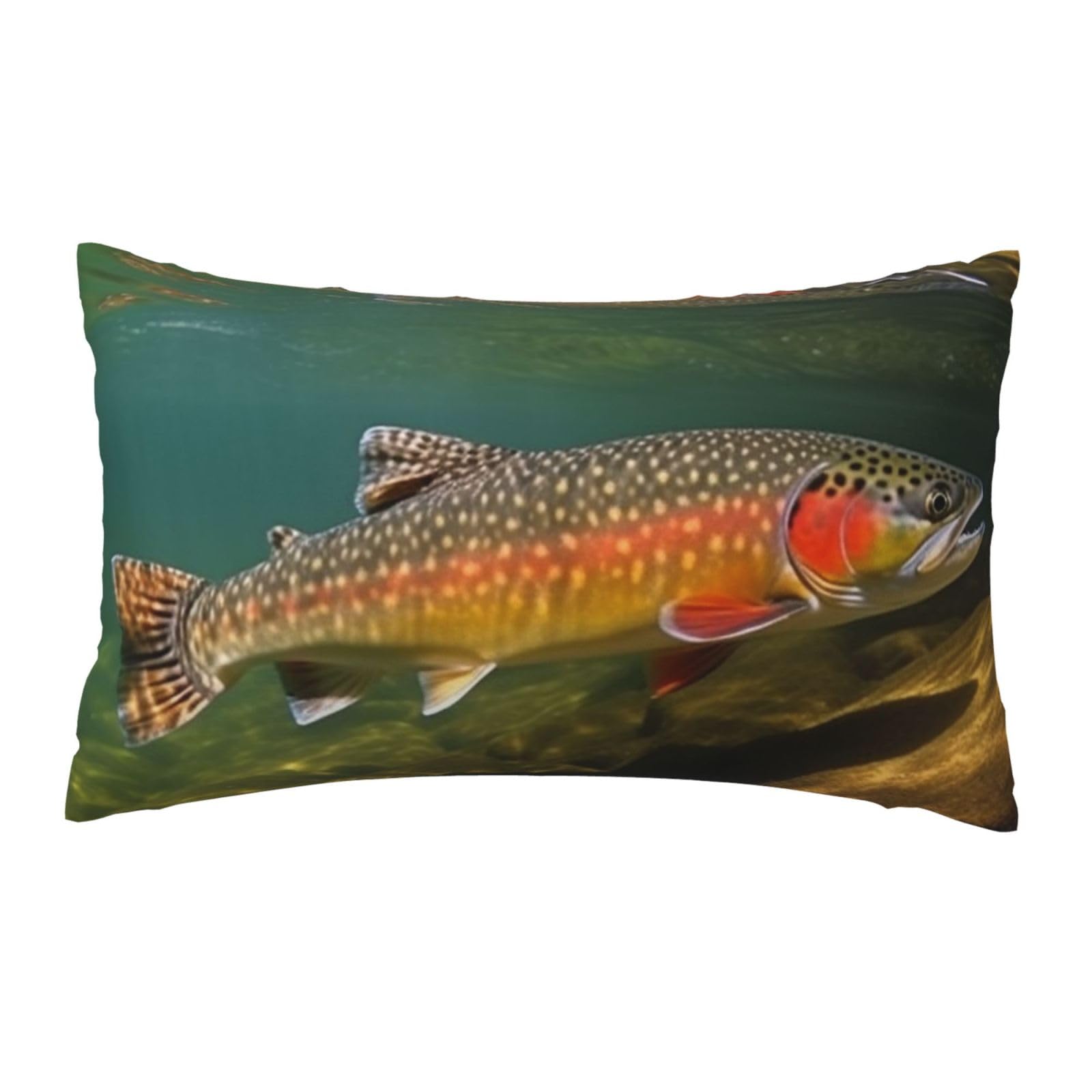 FodPand Luxury Velvet Pillow Cases 12 x 20 inch Super Soft Decorative Throw Pillow Covers - Brook Trout Fly Fishing Pillowcases Modern Lumbar Cushion Cases for Couch Sofa Bed Pillow Shams
