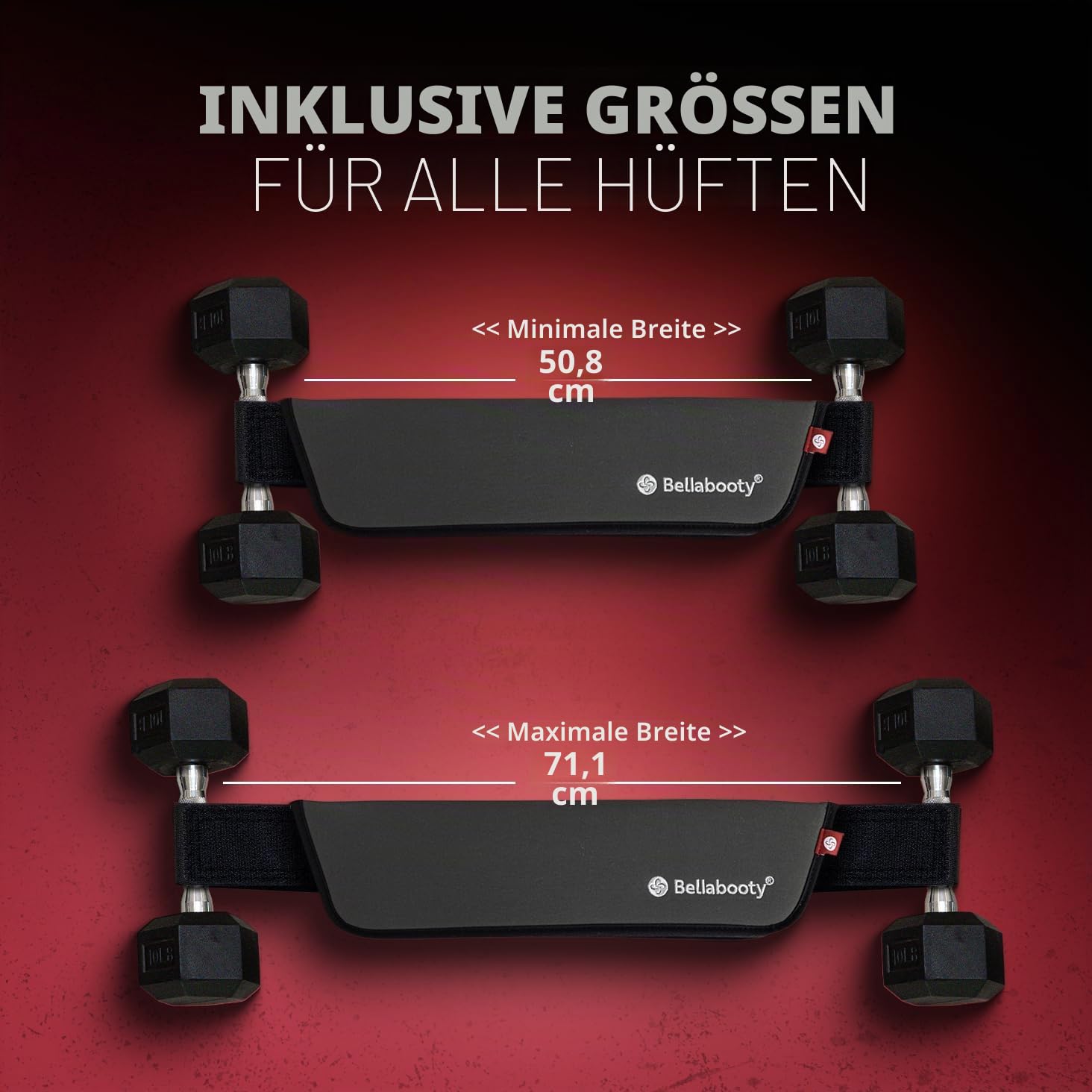 Bellabooty Übungs-Hüftgurt, einfach zu verwenden mit Hanteln, Kugelhanteln oder Tellern, rutschfeste Polsterung, die Ihre Hüften für das Fitnessstudio, Heimtraining oder unterwegs schützt