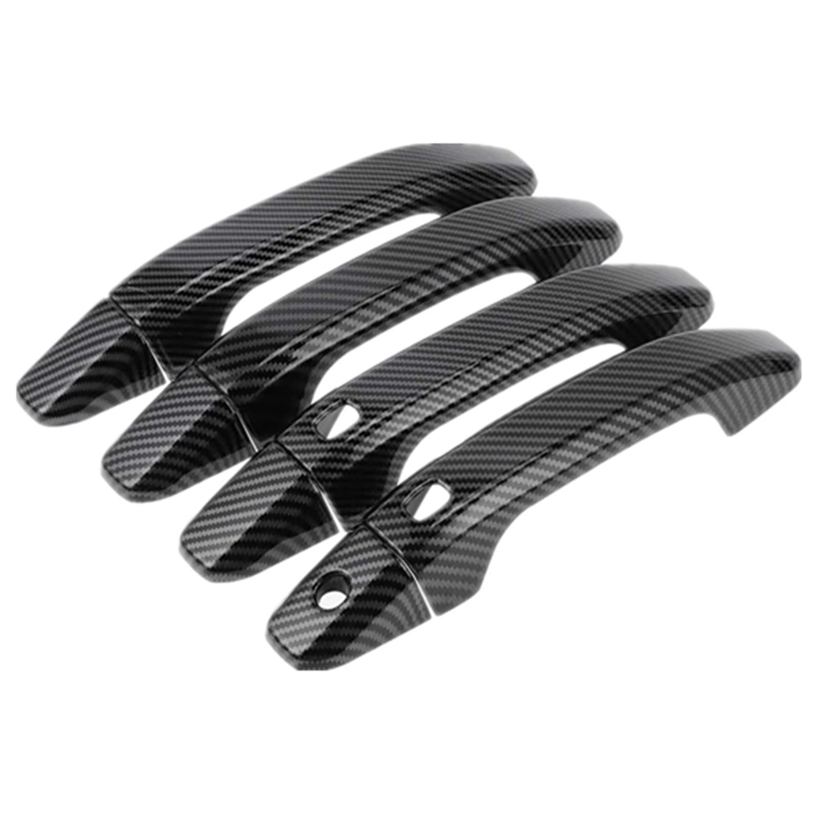 Rdwspli Carbon Fiber Exterior Handle Shell Compatible With Chevrolet For Suburban For 3500 For Hd 2016-2019 Exterior Door Handle Cover With 2 Keypad 4Pcs Chrome Silver Tone