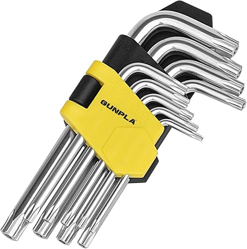 Miniatura 7 de Llave hexagonal Torx Allen Star llave de brazo corto, llaves hexagonales de seguridad, agujeros de extremo Torx de seguridad, juego de 9 piezas con