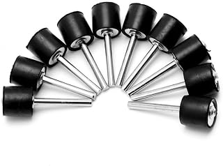 1/2 Inch Drum Rubber Mandrels with 1/8 Inch Standard Shank Sanding Sleeve Holder Compatible with Dremel Rotary Tools Adjustable Top Screw Rubber Sander Sleeve 10 Pieces Set 10 Pack
