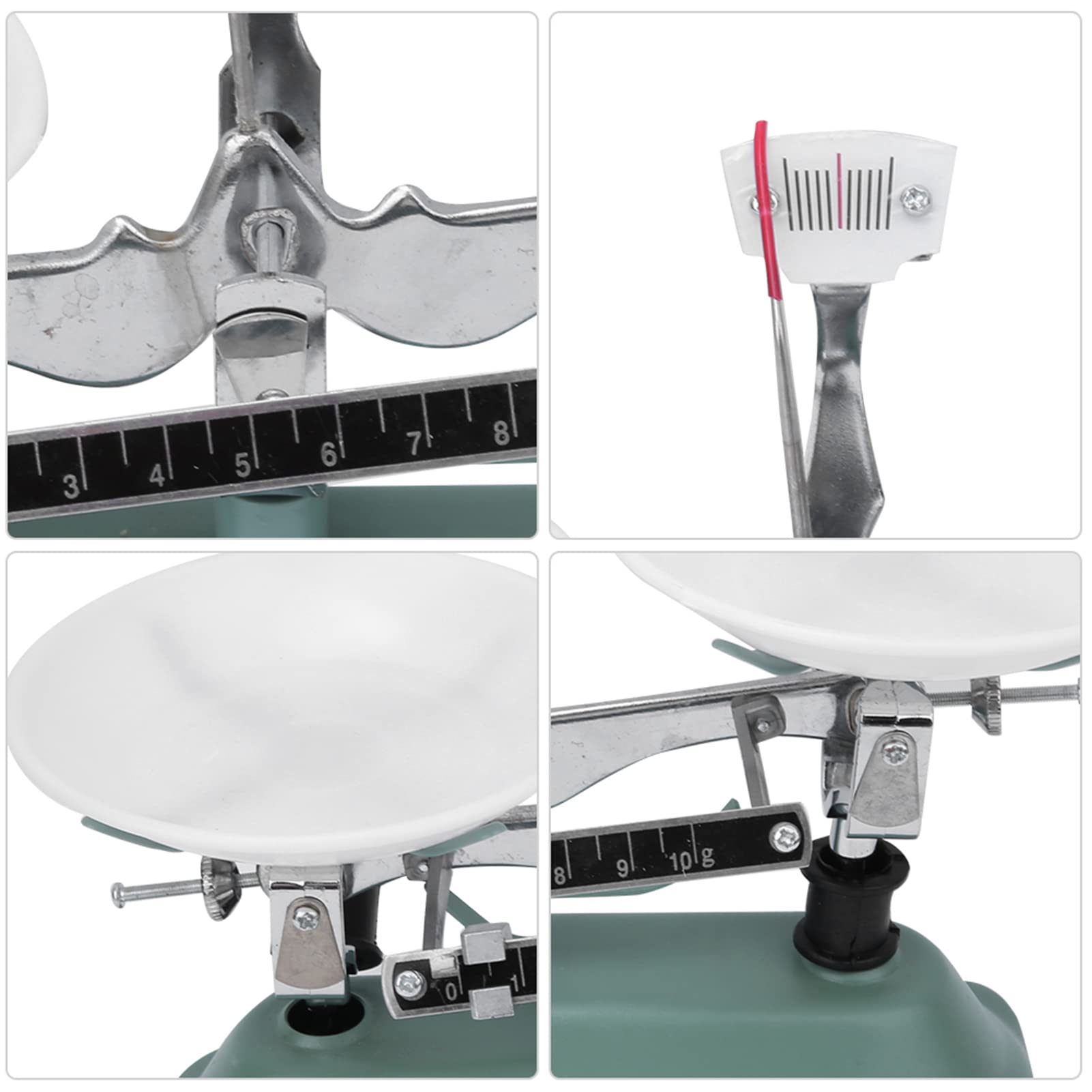 Mechanische Balance-Skala-Schale mit Gewichtsset Chemie Physikalisches Experiment Zubehör für Experimente und Physikunterricht (500g)
