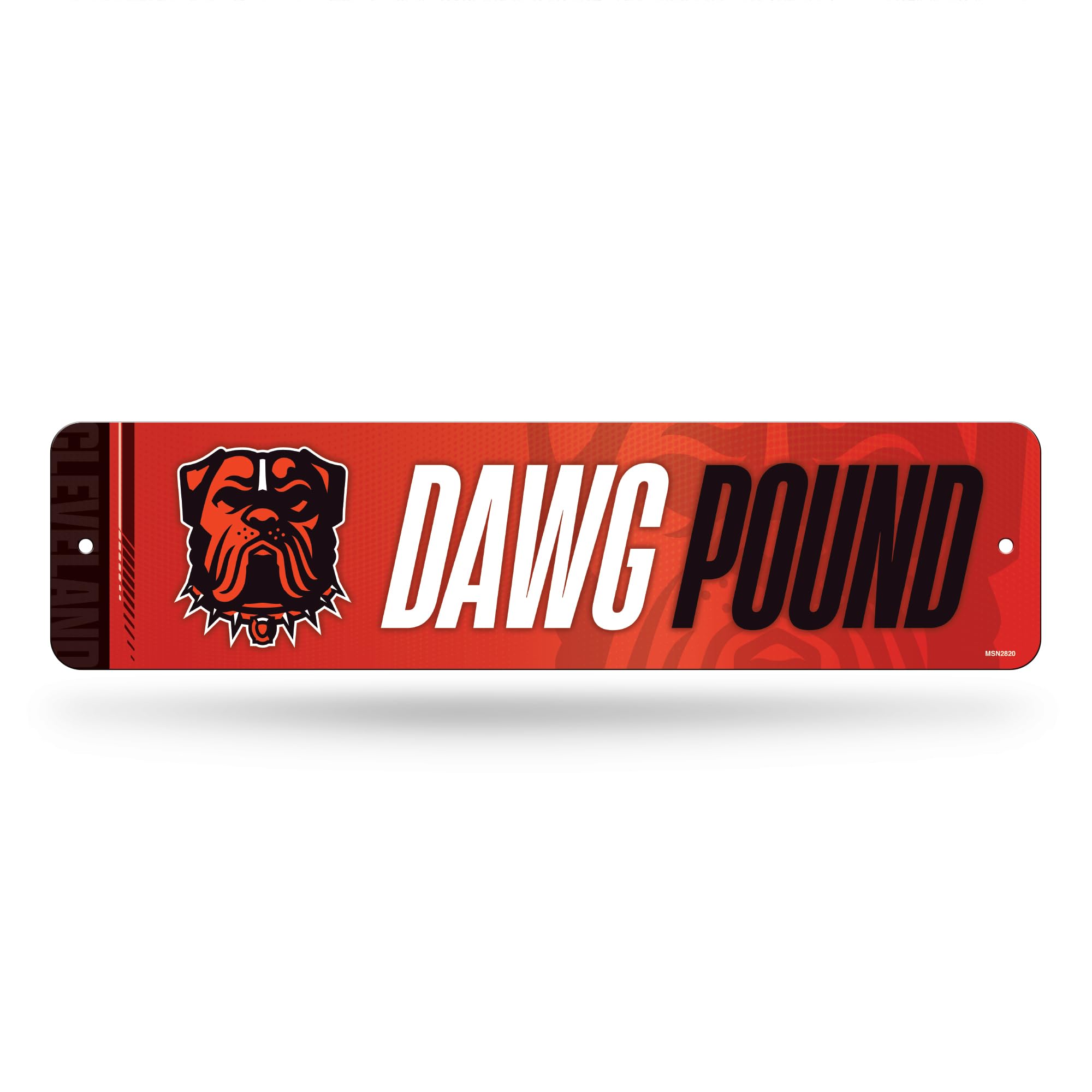 Rico Industries NFL Football Cleveland Browns Metal Street Sign 4" x 15" Home Décor - Bedroom - Office - Man Cave