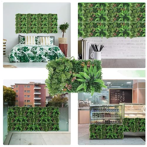 Treillis de feuilles et de fleurs artificielles de qualité supérieure pour mur de cour - 5