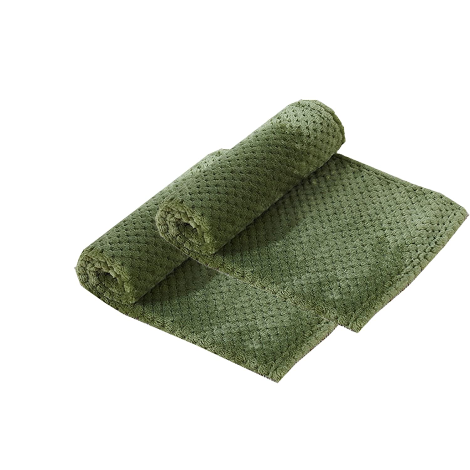 AORUI Durable Dog Bed Blanket Soft Warm Pet Sleep Mat 70x100cm Washable Flannel Pet Throw Blanket Set of 2 Sleeping Blanket for Small Medium Large Dogs Cats,Green