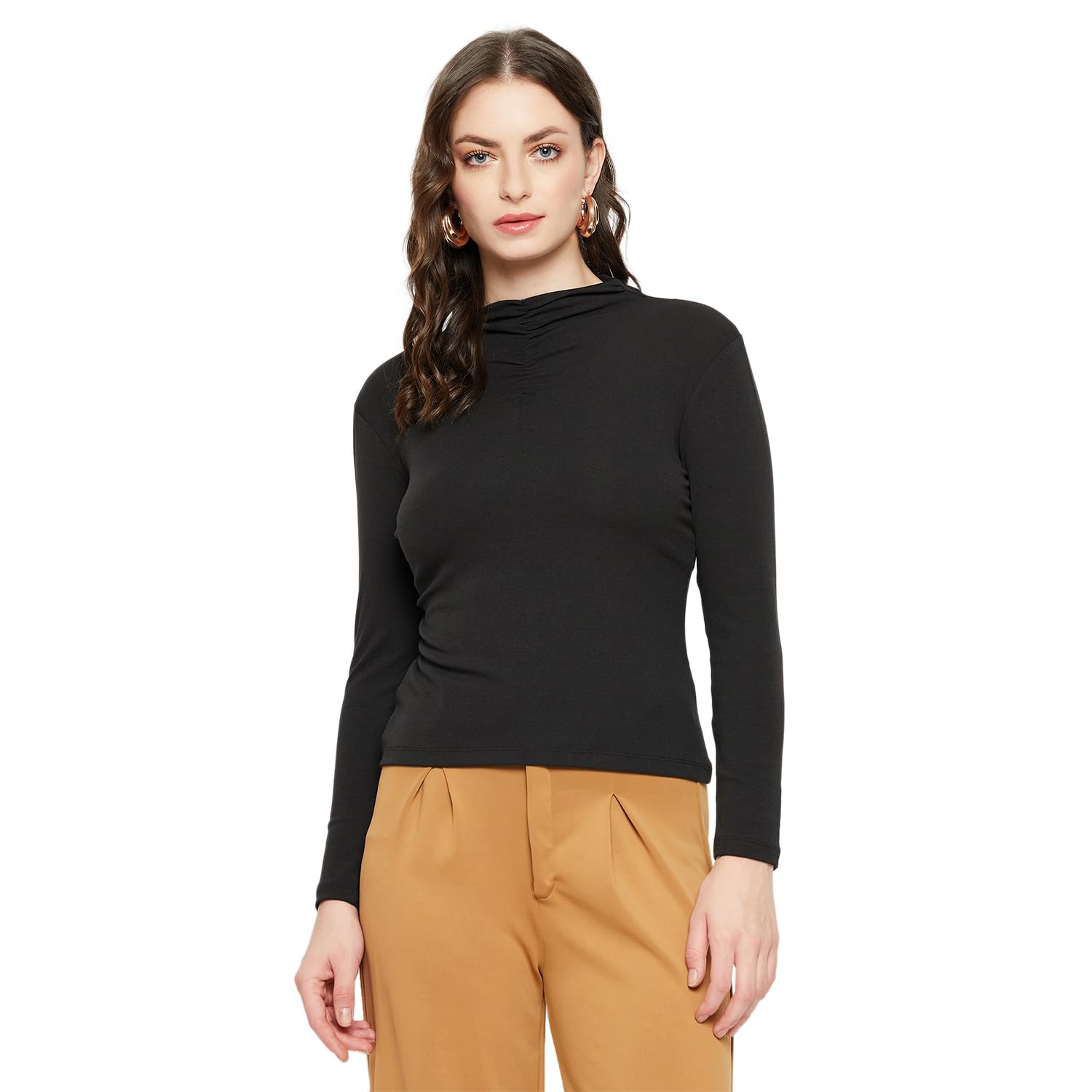 High Neck Long Sleeves Top