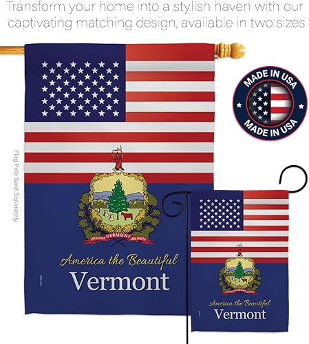 Miniatura 4 de Americana Home & Garden US Vermont House Bandera Pack Estados Regionales Estados Americanos Territorios República País Particular Área Particular
