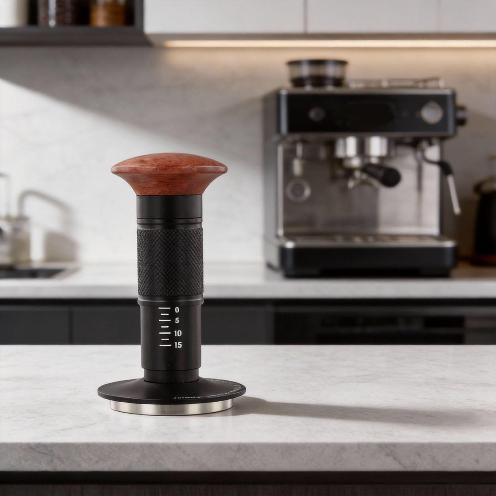Tamper à café en acier inoxydable 58 mm base ondulée (51 mm)