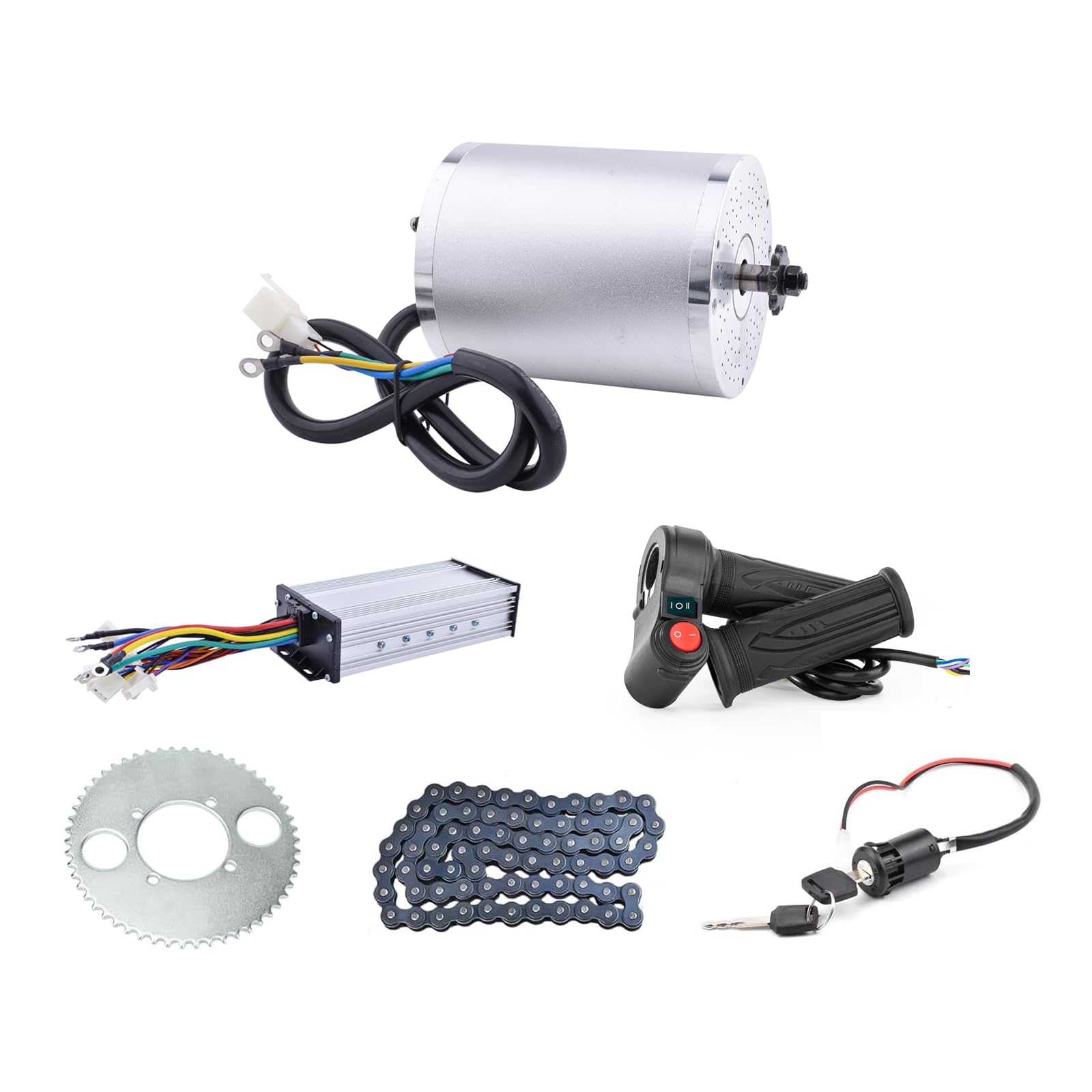 Kunray 48V 1000W Motor Kit 3500RPM Electric Brushless DC Motor Kit 5.1N.m Go Kart Electric Motor with Speed Controller 30A Electric Dirt-Bike Motor for Scooter Razor Complete Upgrade Kit (No Bracket)