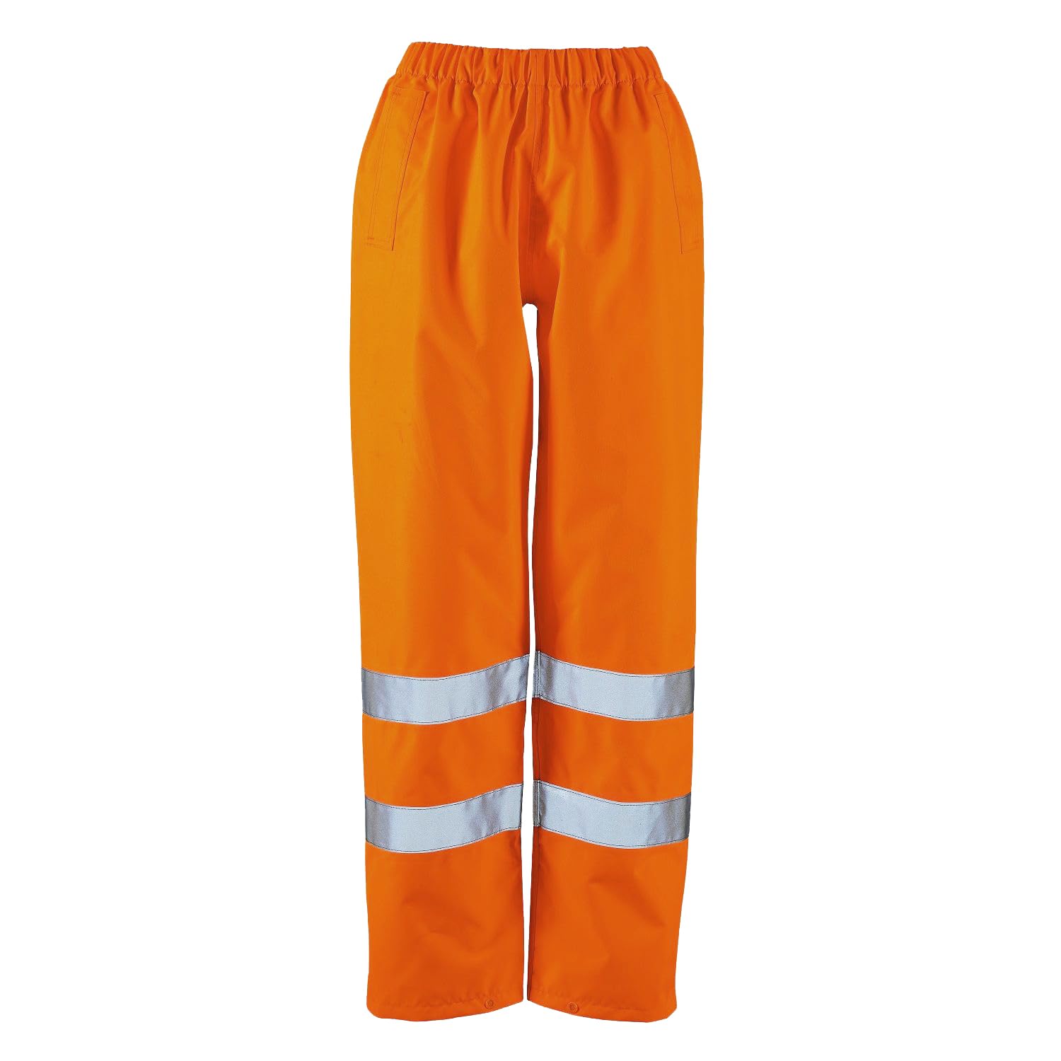 Asfashion Online Women's Orange Hi Vis Elasticated Waist Over Trousers High Viz Work Wear Safety Trousers ( Uk 14)