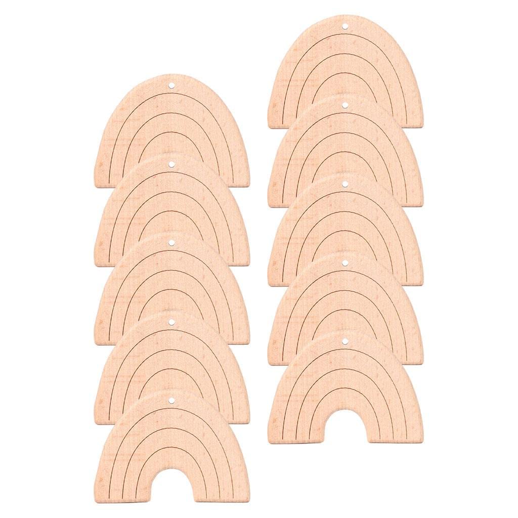 10 Pièces Anneau de Dentition Bébé Jouet Mâchouiller Bois Silicone sans BPA Motif pour Enfant 312 Mois Cadeau Fête Bébé