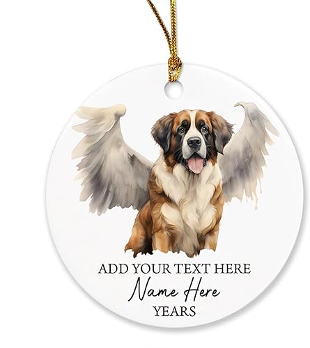 Vista 112 de Adorno conmemorativo personalizado de Bulldog Inglés – Alas de ángel, regalo de Navidad personalizado para perro, mamá y papá Adorno de Bulldog