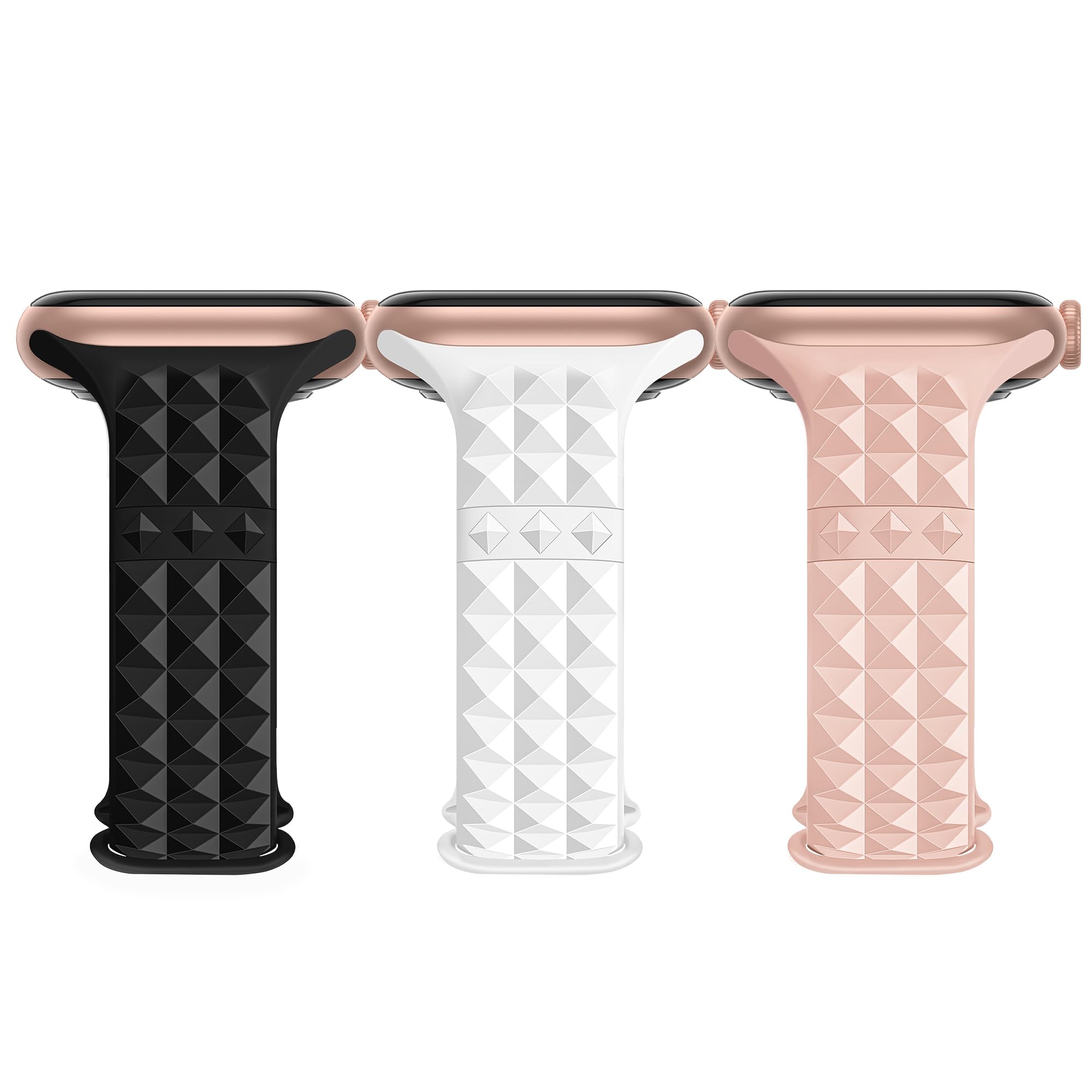 YAXIN Silicone Bands Compatible with Apple Watch 38mm 40mm 41mm 42mm 44mm 45mm 46mm 49mm for Women Men, Slim Thin Narrow Stereoscopic Strap for iWatch Ultra 2/Ultra/Series 10/SE/9/8/7/6/5/4/3/2/1