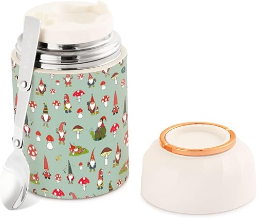 Miniatura 1 de MCHIVER Gnome Food Jar with Spoon Stainless Steel Vacuum Insulated Food Container 17 oz Food Flask for Hot Food