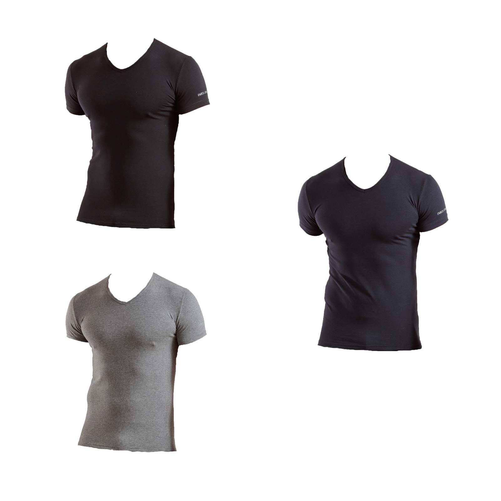 Enrico Coveri Maglietta Intima Uomo Scollo V Offerta 3 E 6 Pezzi, Maglia Uomo in Cotone BIELASTICO ET 1001
