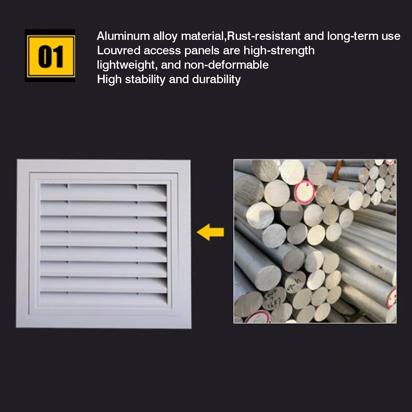 Griglia 'aria Di Ritorno Con Interruttore A Pulsante | Porta di accesso con persiana for schermo da 1 pollice, griglia di copertura dello sfiato HVAC for soffitto(350x350mm)