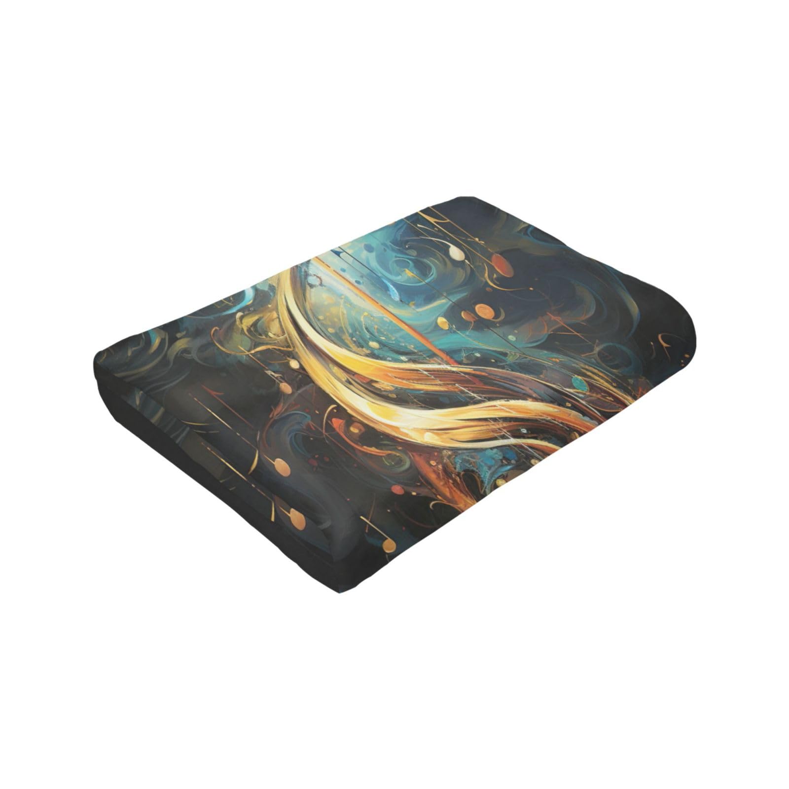 Coperta decorativa morbida e calda in flanella per bambini, cane, gatto, 127 x 152 cm, stampa con simboli musicali