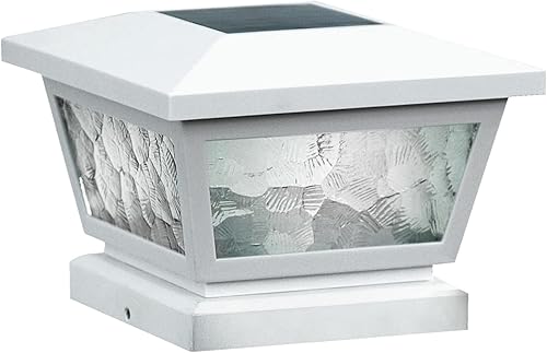 Classy Caps Fairmont FS100W - Tapa solar para poste, color blanco, alto rendimiento, eficiencia energética, resistente a la intemperie, duradera,