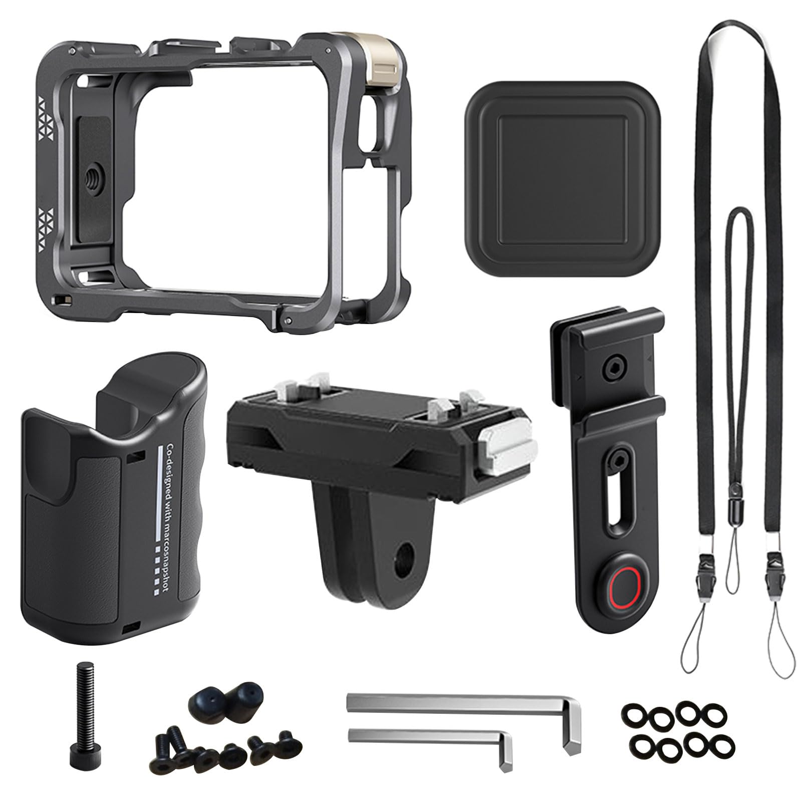 Ensemble de Support de Poignée D'appareil Photo Convivial – Support Poignée D'appareil Photo Construction Durable – Polyvalent pour L'enregistrement Vlog – Design Ergonomique pour Plus Confort