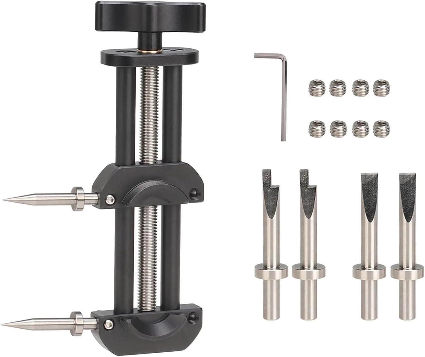 Camera Lens Filter Repair Vise Tool with Flat & Pointed Pins, Diameter 12-90mm Lens Filter Thread Hole Ring Repair Tool