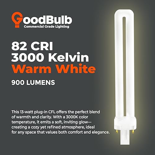 Miniatura 35 de GoodBulb - Focos CFL PL, paquete de 10 unidades 3500K