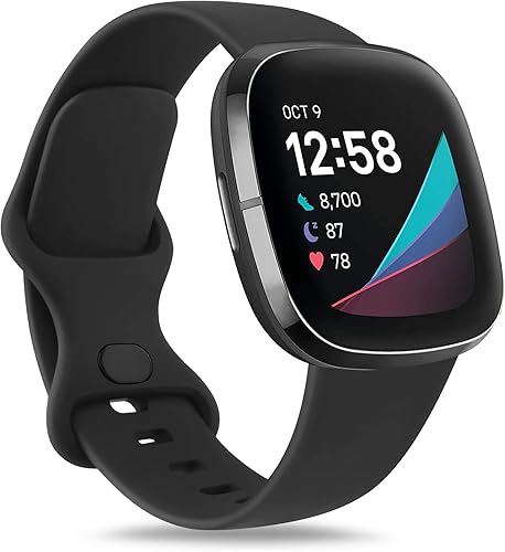 Mugust Correas deportivas compatibles con Fitbit Versa 3Fitbit Sense, pulseras clásicas de repuesto de silicona suave para reloj inteligente Fitbit