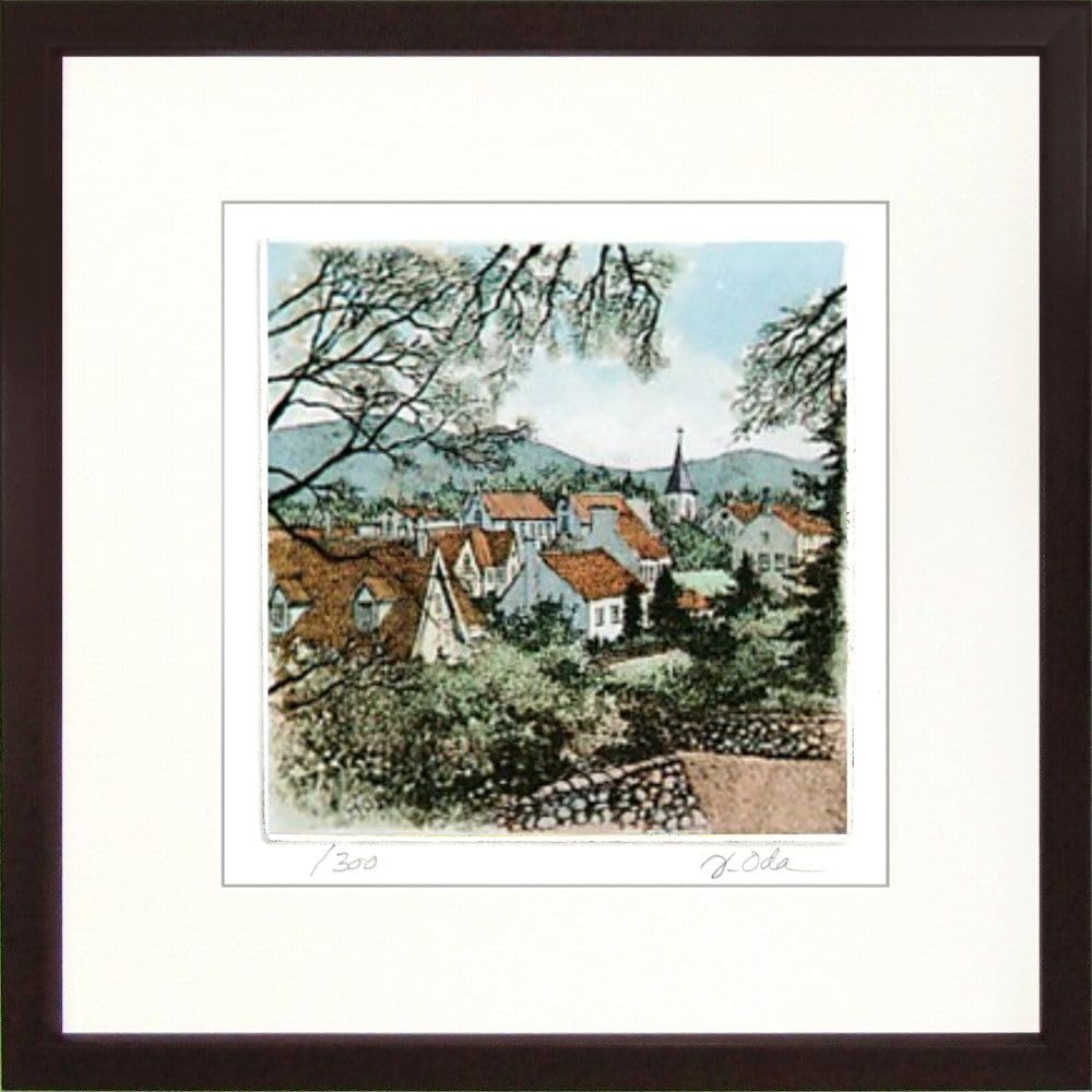 織田義郎「Harbor Scope」銅版画＋手彩色直筆サイン・エディション有り