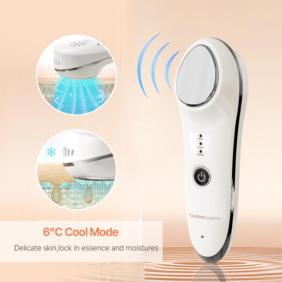 Amazon.com: Hot Cold Cold Sonic 臉部按摩器42°C 加熱和6°C 冷卻皮膚 