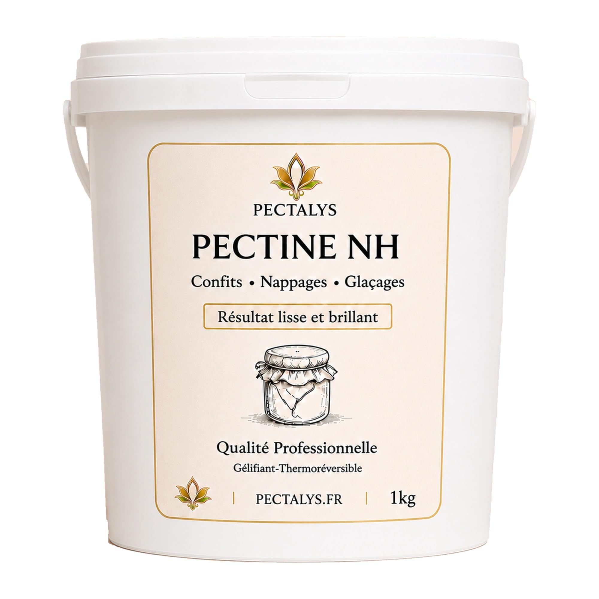Pectalys Pectine NH Nappage - Gélifiant Thermoréversible pour Nappages, Confits et Glaçages (1 kg)