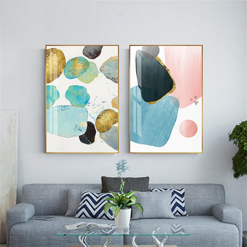 WUHBCZ Art Decor,Nordic Colorful Wall Art Poster Modern Print Combined Paintings For Living Room Bedroom Abstract Canvas Art Bedroom Office Home Decor-30 * 50cm*2PCS (No Frame)